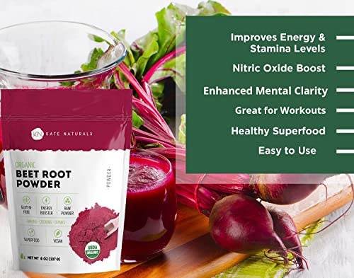 Kate Naturals Beet Root Powder for Baking & Smoothies (8oz) USDA Organic Beetroot Powder Kate NaturalsUS supplements