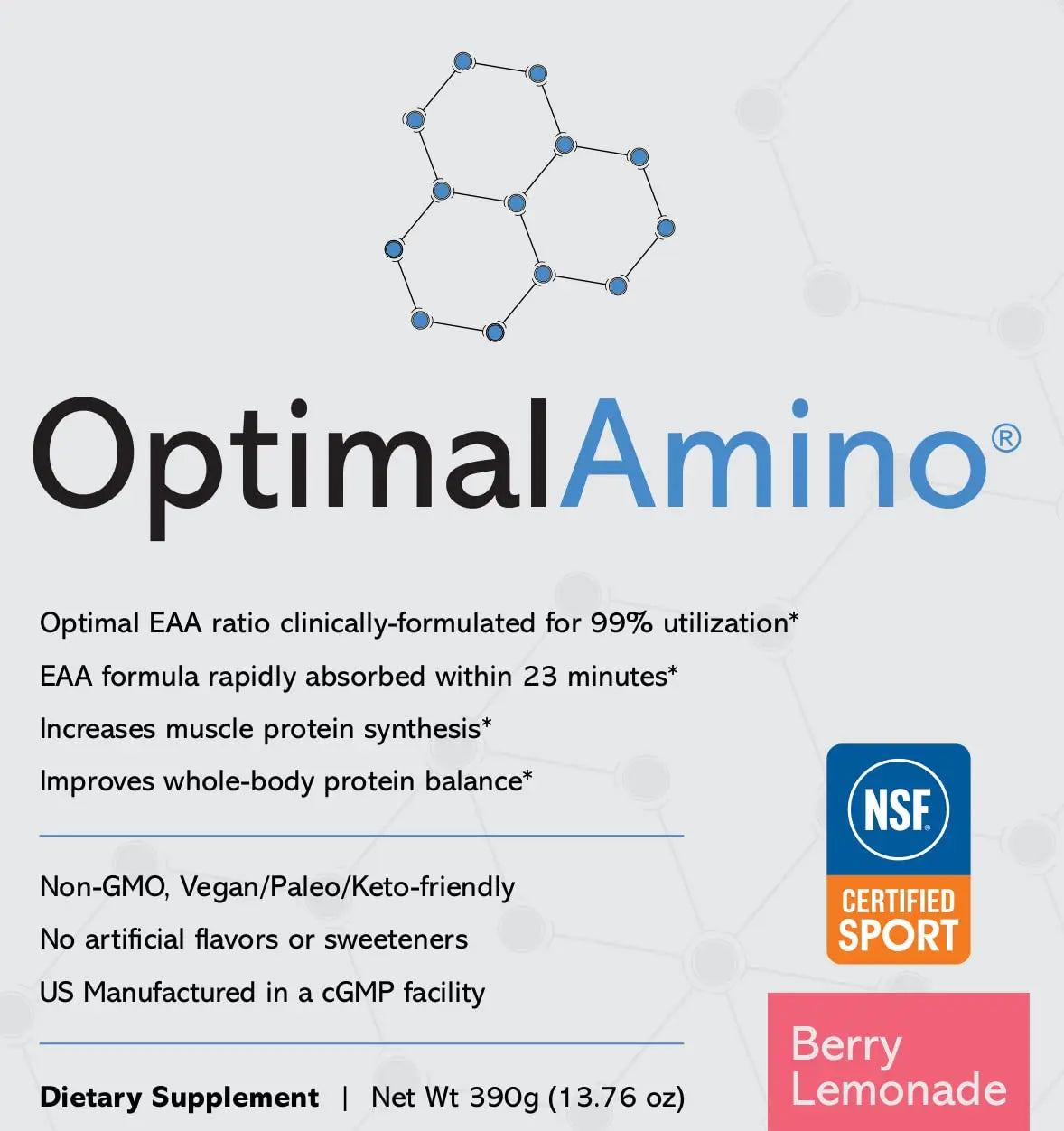 OptimalAmino Best Pre/Post Workout Recovery Drink, 99% Utilization Essential Amino Acid optimal aminoAU supplements