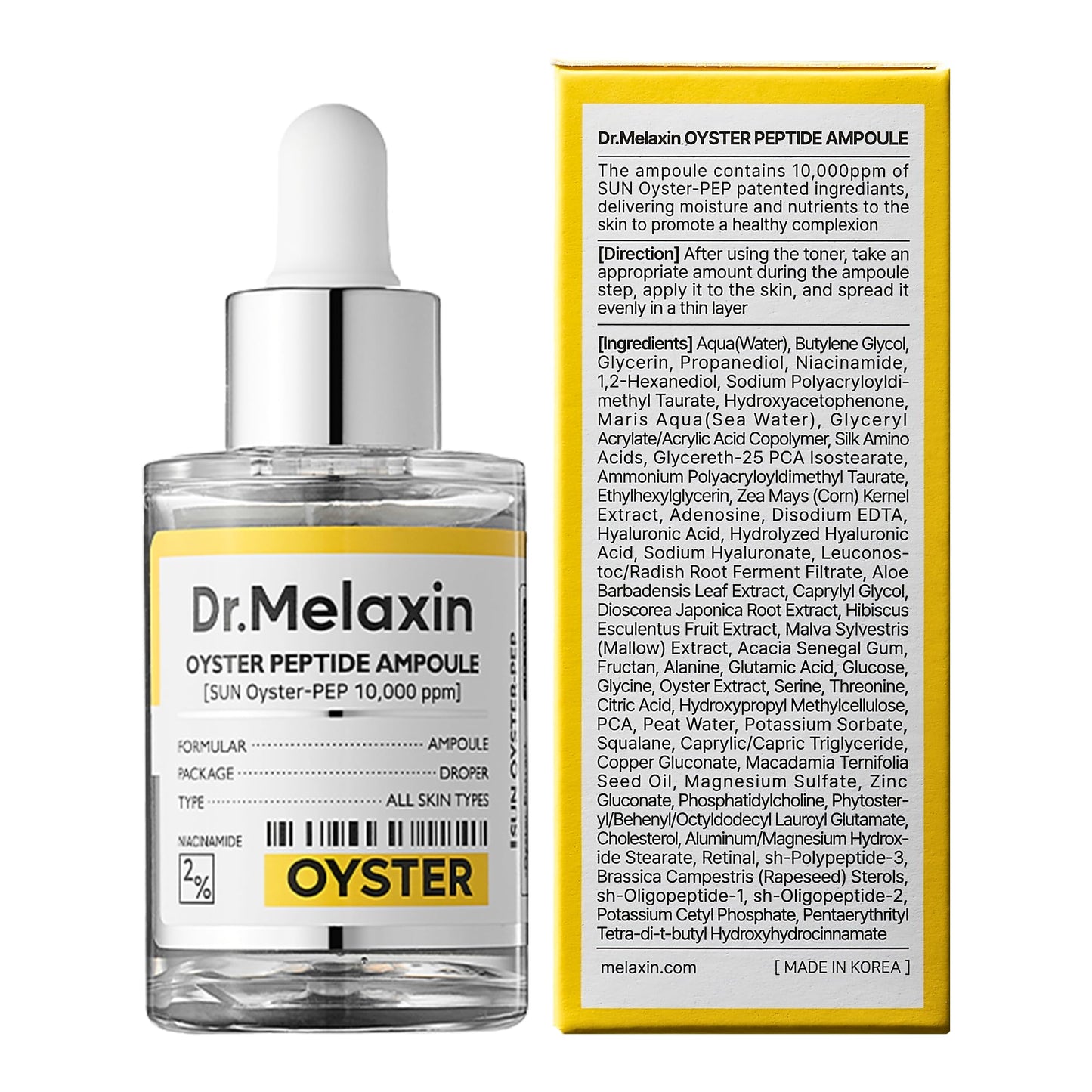 Dr.Melaxin Oyster Pep3 Renewal Ampoule for Plumping, Anti Aging, Hydrating Face | Visibly Smooth and Glowy Skin, Korean Skincare, 1.01 fl oz(30ml) Dr.Melaxin buy supplements Au
