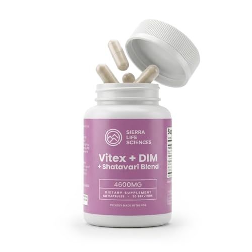 SIERRA LIFE SCIENCES Hormonal Balance Blend for Women – Vitex, DIM, Shatavari + Adaptogenic Support – Menstrual & Menopause Relief – Vegan, Clean-Label Formula – 4600mg – (Pack of 2) SIERRA LIFE SCIENCES Au supplements