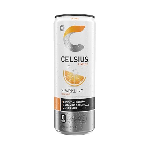CELSIUS Sparkling Orange, Functional Essential Energy Drink 12 Fl Oz (Pack of 12) CELSIUS Au supplements