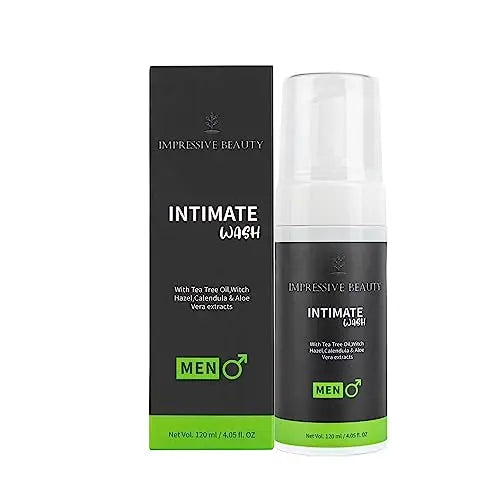 Impressive Beauty Intimate Wash for Men Natural Organic with Tea Tree Oil | pH Balanced Foam Cleansing Impressive Smile uk supplements