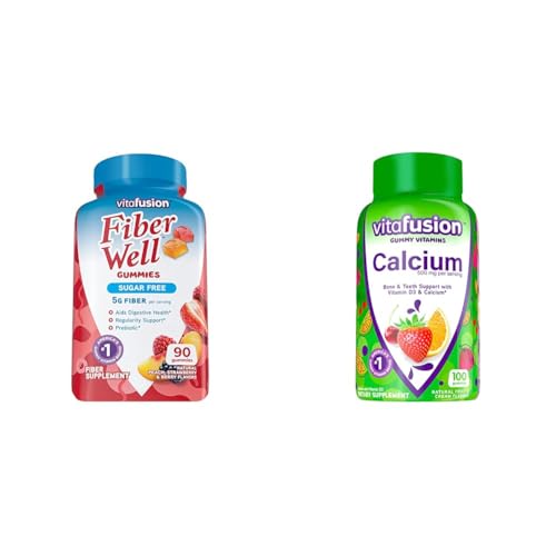 Vitafusion Fiber Well Sugar Free Fiber Supplement & Chewable Calcium Gummy Vitamins Vitafusion Au supplements