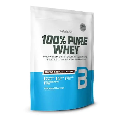 BioTechUSA 100% Pure Whey | Protein Powder with BCAA and Glutamine | Gluten-Free, Palm Oil Free BioTechUSAAU supplements