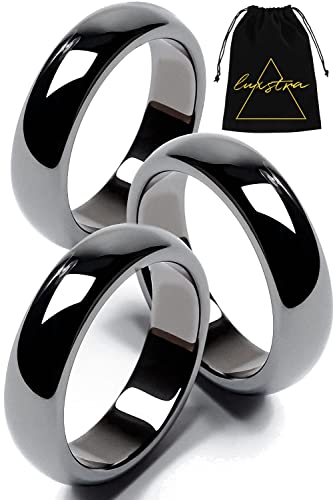 Genuine Magnetic Hematite Rings, 3 Rings in Each Order, Black Hematite Ring LUXSTRA Au supplements