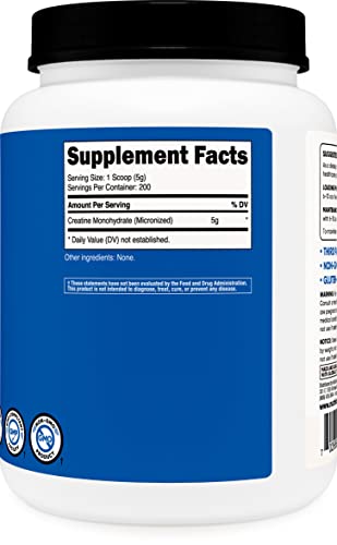 Nutricost Creatine Monohydrate Micronized Powder (1 KG) - Pure Creatine Monohydrate Nutricost Au supplements