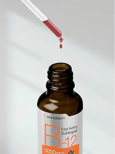 B-12 | 5000mcg | 4oz | Natural Berry Flavor Fast-Acting Sublingual Liquid Vitamin Horbäach uk supplements