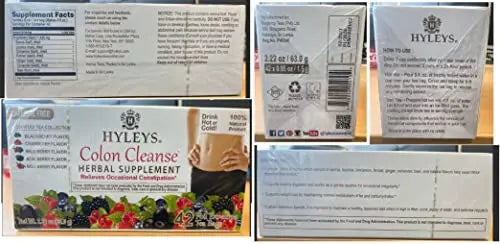 Hyleys Colon Cleanse Tea Assorted Flavors - 42 Tea Bags (12 Pack - 504 Tea Bags Total) HYLEYS uk supplements