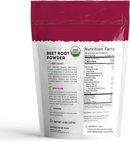 Kate Naturals Beet Root Powder for Baking & Smoothies (8oz) USDA Organic Beetroot Powder Kate NaturalsUS supplements