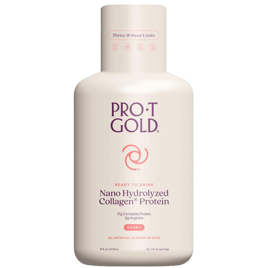 ProT Gold Liquid Collagen Protein Shot, Support for Hair, Nails and Skin, 17g, Nano Hydrolyzed & Grass Fed with Amino Acids, Sugar Free, Gluten Free, ProT GoldUS supplements