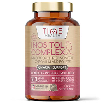 Inositol Complex | PCOS Support | 180 Capsules | Myo & D Chiro-Inositol, Folate & Chromi Time Health Au supplements