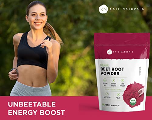Kate Naturals Beet Root Powder for Baking & Smoothies (8oz) USDA Organic Beetroot Powder Kate NaturalsBuy Supplements Australia