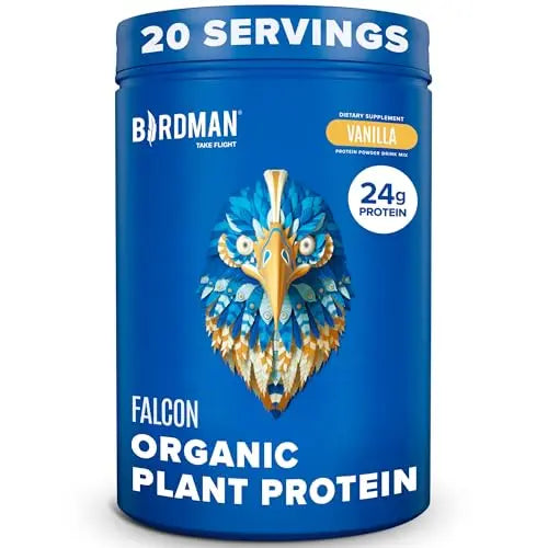 BIRDMAN Falcon Organic Vegan Protein Powder Vanilla, 24g Protein, Sugar Free, Probiotics BIRDMANAU supplements