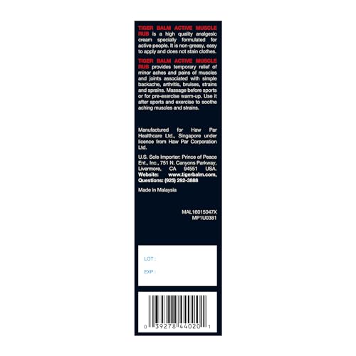 Tiger Balm Muscle Rub, 2-Ounce Tubes (Pack of 6) Tiger Balm Au supplements