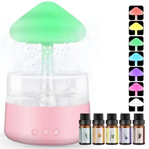 Rain Cloud Humidifier Water Drip with 5 Essential Oils, Cloud Diffuser with 7 Changing Colors Night Lights EvCZenAU supplements