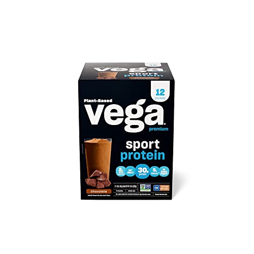Vega Sport Premium Vegan Protein Powder, Chocolate - 30g Plant Based Protein, 5g BCAA Vega Au supplements