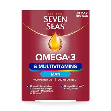 Seven Seas Omega-3 & Multivitamins Man, With B Vitamins and Magnesium, 30-Day Duo Seven Seas uk supplements