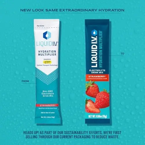 Liquid I.V.® Hydration Multiplier - Strawberry | Electrolyte Powder Drink Mix | 1 Pack (16 Servings) Liquid I.V. Au supplements