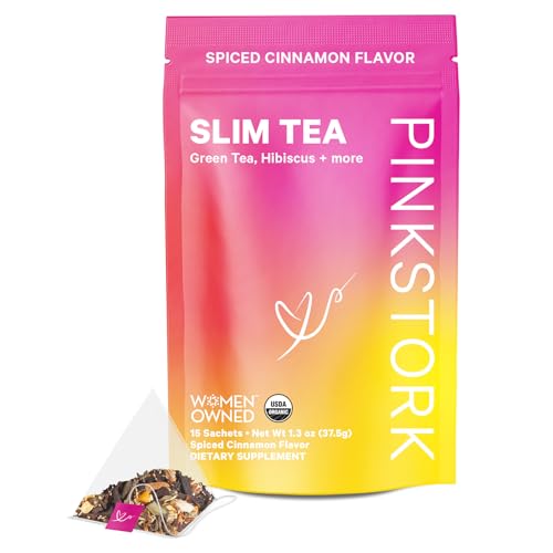 Pink Stork Slim Tea with Organic Dandelion Root, Green Tea, Ginger and Hibiscus for Detox Pink StorkAU supplements