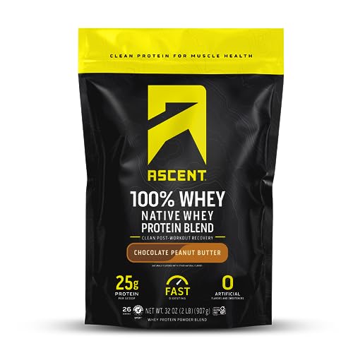 Ascent 100% Whey Protein Powder - Post Workout Whey Protein Isolate, Zero Artificial Ascent Au supplements
