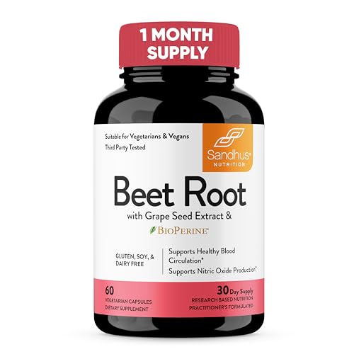 Sandhu's Beet Root Powder Capsules with Bioperine| 60 Capsules, 60 Days Supply Sandhu's Au supplements