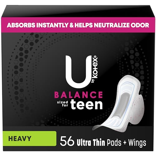 U by Kotex Balance Sized for Teens Ultra Thin Pads with Wings, Heavy Absorbency, 56 Count U by Kotex Au supplements