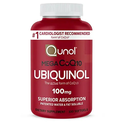 Qunol Mega Ubiquinol 100mg CoQ10, Superior Absorption, Patented Water and Fat Soluble QunolAU supplements