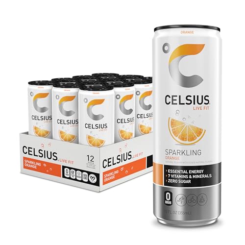 CELSIUS Sparkling Orange, Functional Essential Energy Drink 12 Fl Oz (Pack of 12) CELSIUS Au supplements