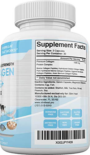 Slim Heat Multi Collagen Complex - Type I, II, III, V, X - Healthy Hair, Nails and Joints Slim Heat Au supplements