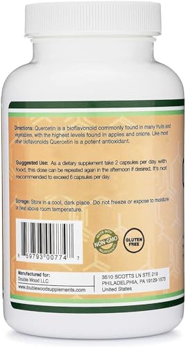 Quercetin with Bromelain - 120 Count (1,200mg Servings) Immune Health Capsules Double Wood Supplements Au supplements