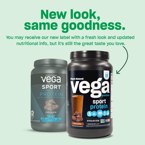 Vega Sport Premium Vegan Protein Powder, Chocolate - 30g Plant Based Protein, 5g BCAA Vega Au supplements