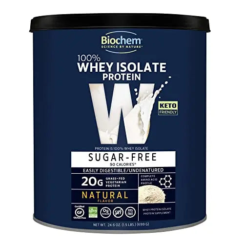 Biochem 100% Whey Sugar-Free Natural 20g, 24.6oz, Certified Vegetarian, Certified Gluten BiochemAU supplements