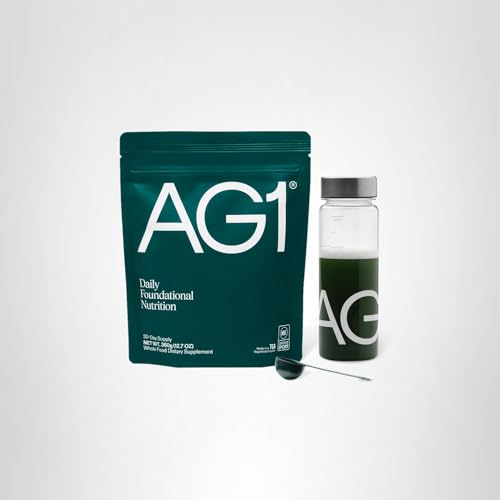 AG1 Greens Powder Supplement | Improve Gut Health | Multivitamin, Probiotic, Gluten Free, Vegan and Keto Friendly | Shaker & Scoop Included | 75 Vitamins (Athletic Greens), Classic Formula AG1 Au supplements