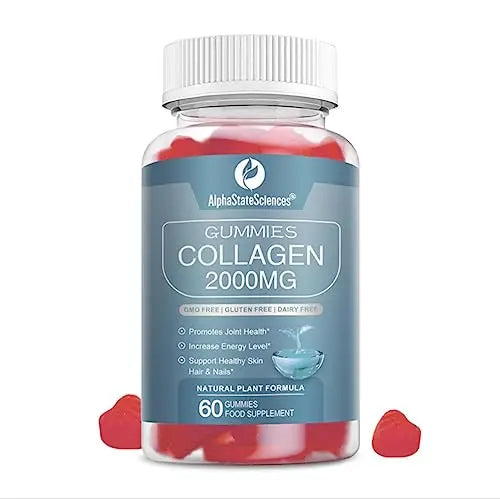 **New**Advanced Collagen Gummies 2000mg - Promote Skin Elasticity, Hair Growth, and Joint Health - Delicious Berry AlphaStateSciencesAU supplements