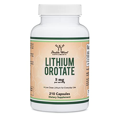 Lithium Orotate 5mg, 210 Capsules (Third Party Tested, Made in The USA Double Wood Supplements Au supplements
