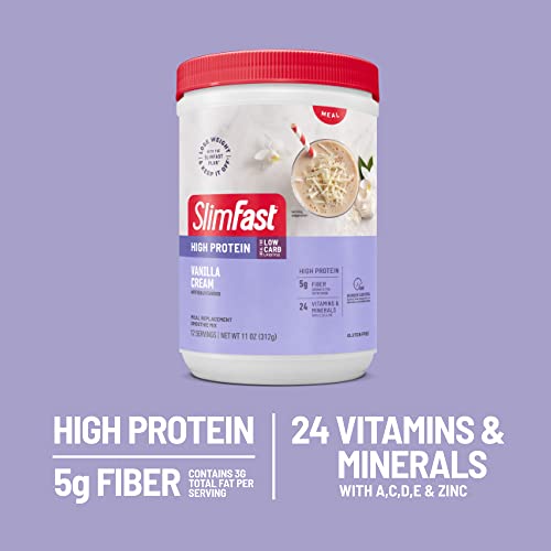 SlimFast Meal Replacement Smoothie Mix, 24 Servings, High Protein, Vanilla Cream, 20g SlimFast Au supplements