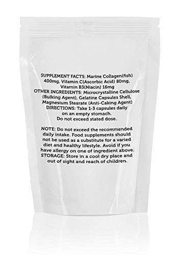Marine Collagen 400mg Complex with Vitamin B3 and Vitamin C x30 Capsules Pills UK Nutrition Healthy Mood Au supplements