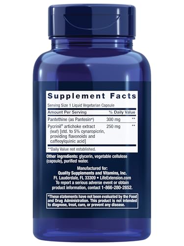 Life Extension CHOL-Support™, Helps Maintain Already Healthy Cholesterol, Heart Health, Artichoke Leaf Extract, Vitamin B5 pantethine, Gluten-Free, Non-GMO, Vegetarian, 60 Capsules Life Extension Au supplements