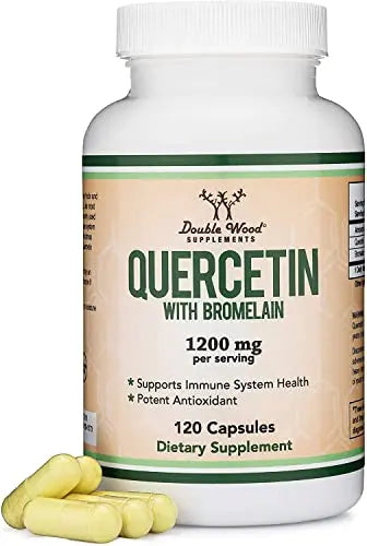 Quercetin with Bromelain - 120 Count (1,200mg Servings) Immune Health Capsules Double Wood SupplementsAU supplements