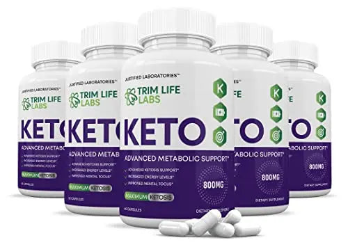 (5 Pack) Trim Life Labs Keto Pills Includes Apple Cider Vinegar Patented goBHB® Exogenou Justified LaboratoriesUS supplements