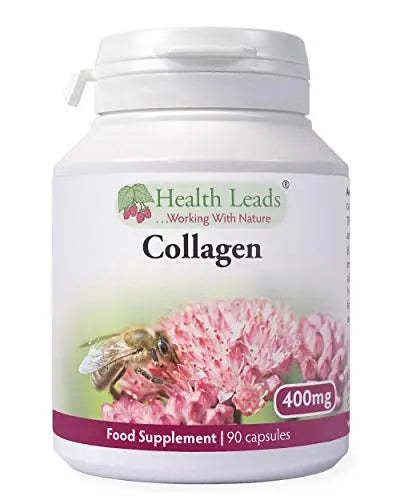 High Strength Collagen 400mg 90 Capsules, 3 Months Supply, Premium Hydrolysed Porcine Powder Health Leads ...Working With Nature uk supplements