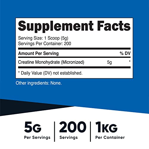 Nutricost Creatine Monohydrate Micronized Powder (1 KG) - Pure Creatine Monohydrate Nutricost Au supplements
