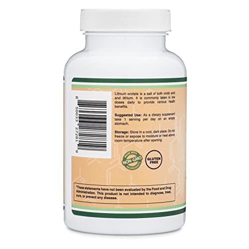 Lithium Orotate 5mg, 210 Capsules (Third Party Tested, Made in The USA Double Wood Supplements Au supplements