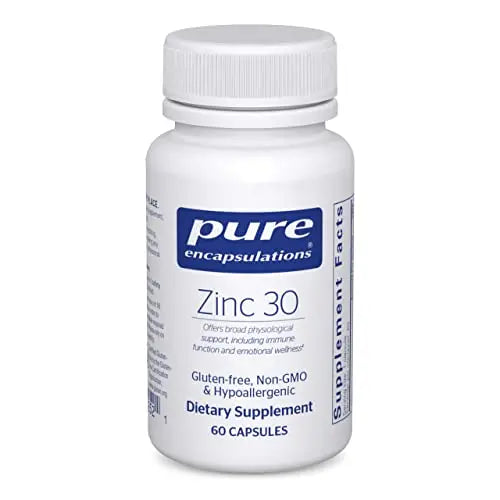 Pure Encapsulations Zinc 30 mg - Highly Absorbable - 60 Capsules Pure EncapsulationsAU supplements