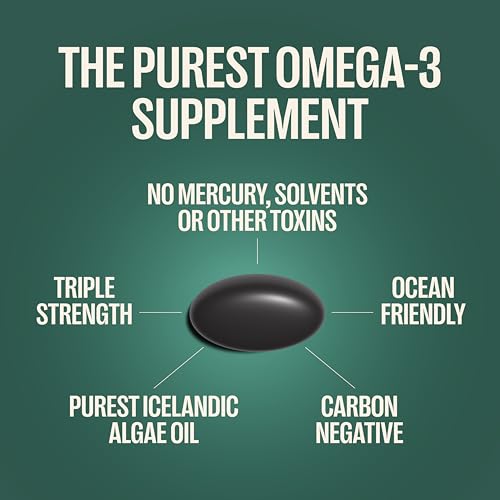 Orlo DHA Supplement 1000mg - 3X Absorption Natural Icelandic Nordic Omega 3 DHA & EPA for Brain & Eye Support – Vegan Fish Oil Alternative, No Fishy Aftertaste, 60 Easy-to-Swallow Mini Softgels Orlo Au supplements