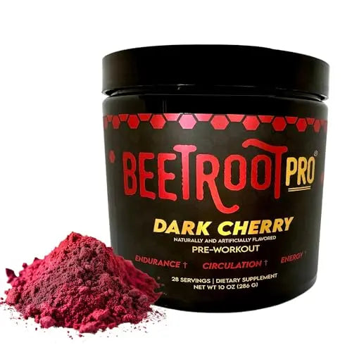 Beetroot Pro Pre-Workout Powder - 10oz, 28 Servings, Dark Cherry Flavor - Boosts Energy Beetroot Pro uk supplements