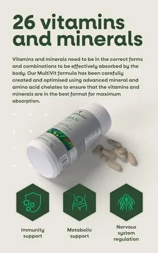 Vegetology MultiVit Vegan Multivitamins w/26 Vitamin & Mineral Supplements Vegetology Au supplements