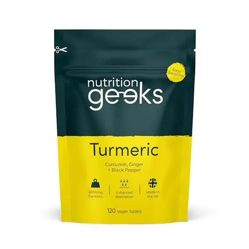 Nutrition Geeks Turmeric Tablets 2000 mg with Black Pepper & Ginger, High Strength Nutrition Geeks Au supplements