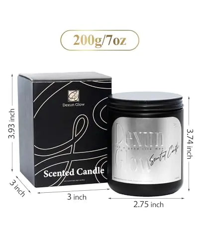 Aromatherapy Candle, Handcrafted with Natural Soy Wax and Essential Oils for Home Scented Dexun Glow uk supplements