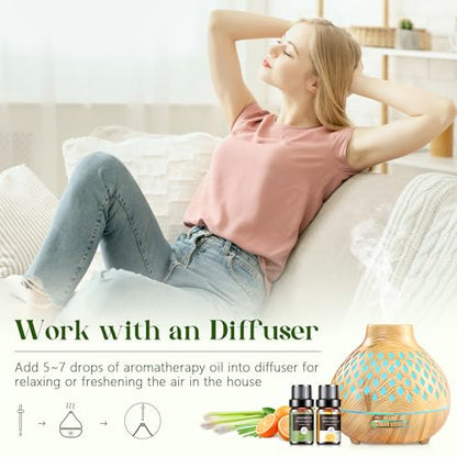 Essential Oils Set - 12 Pcs Aromatherapy Essential Oil Kit for Diffuser, Humidifier, Aromatherapy, Massage AeshoryUS supplements
